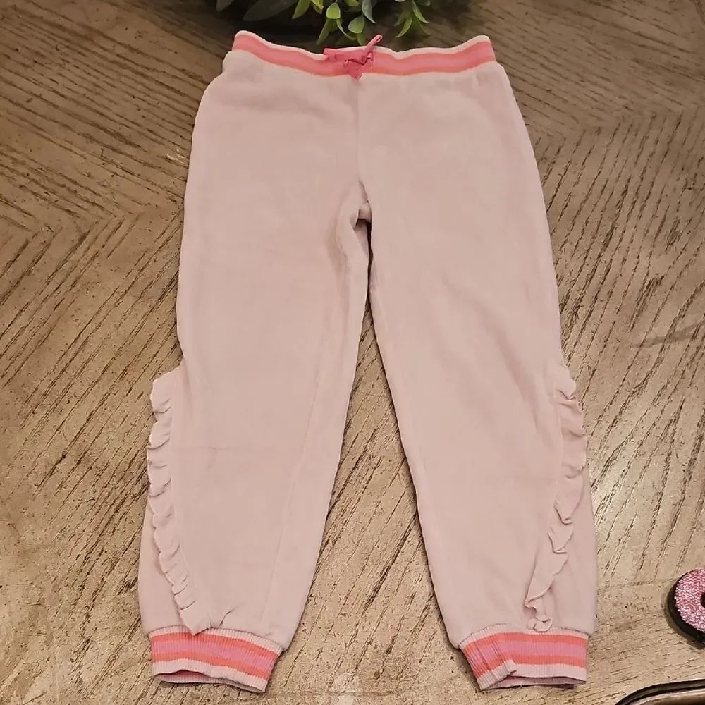 Ideology Light Pink Kids Joggers with Ruffle Trim Size 5